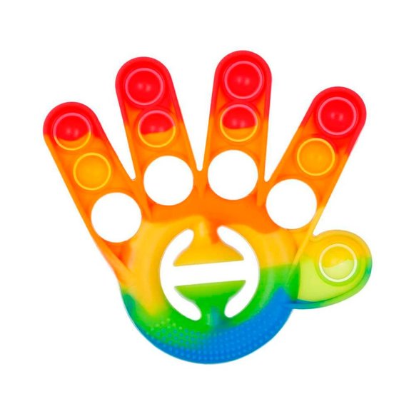 Fidget Popper Hand Snapper Bubble Pop Toy Rainbow Grip - Picture 3 of 3